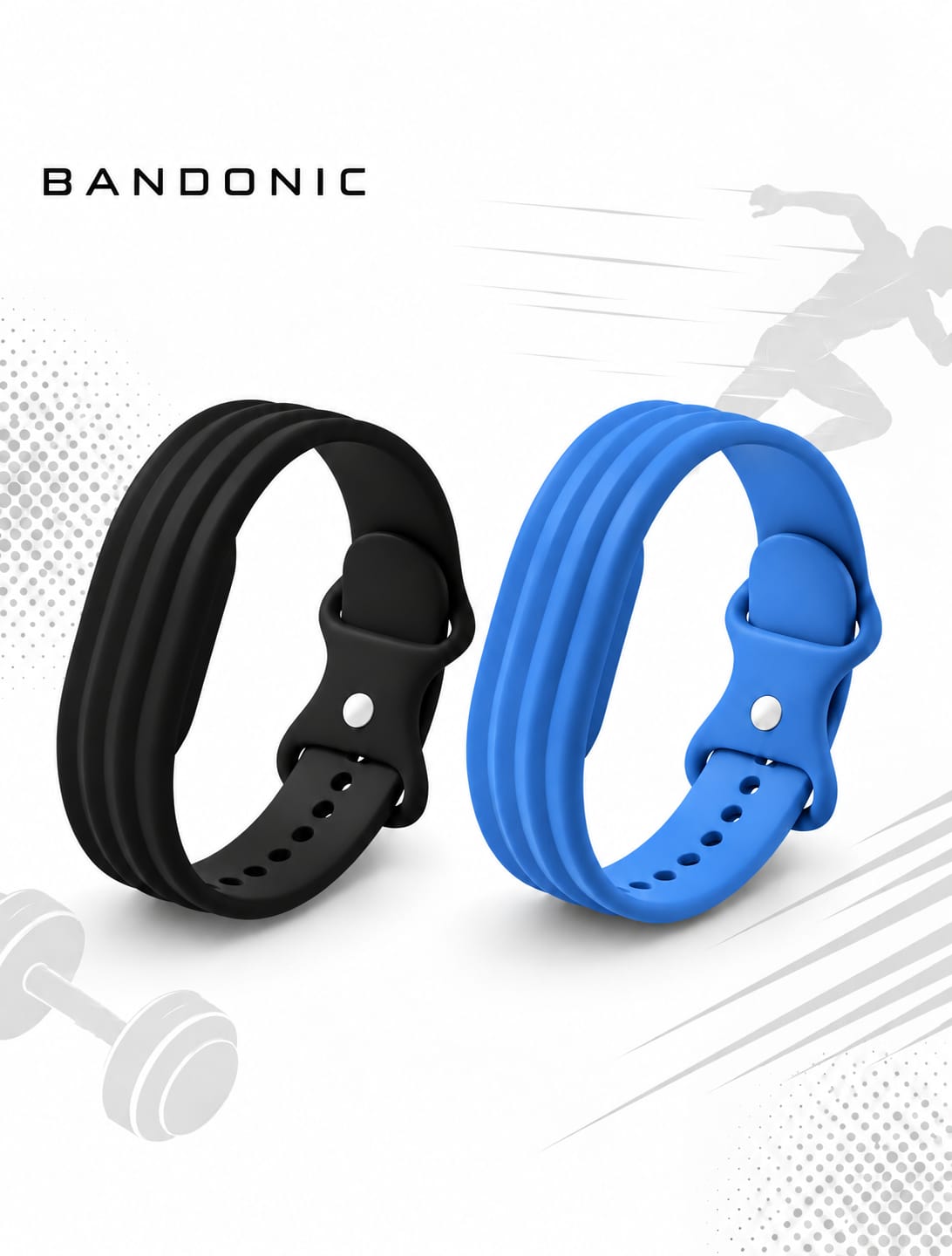Black and Cobalt Blue Combo for Google Fitbit Air